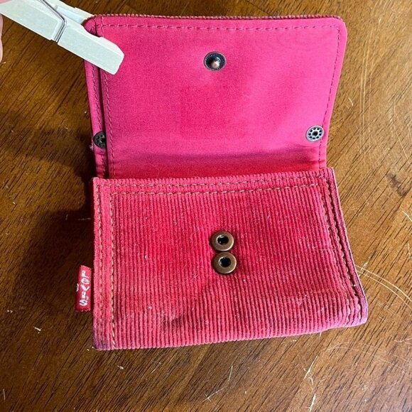 Vintage Levis Corduroy Wallet Trifold Red Tab Snap Indie Skater Grunge Retro - Picture 6 of 11